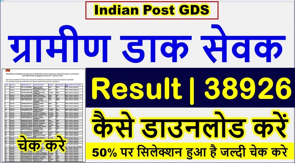 India Post Gramin Dak Sevaks Recruitment 2022 Result