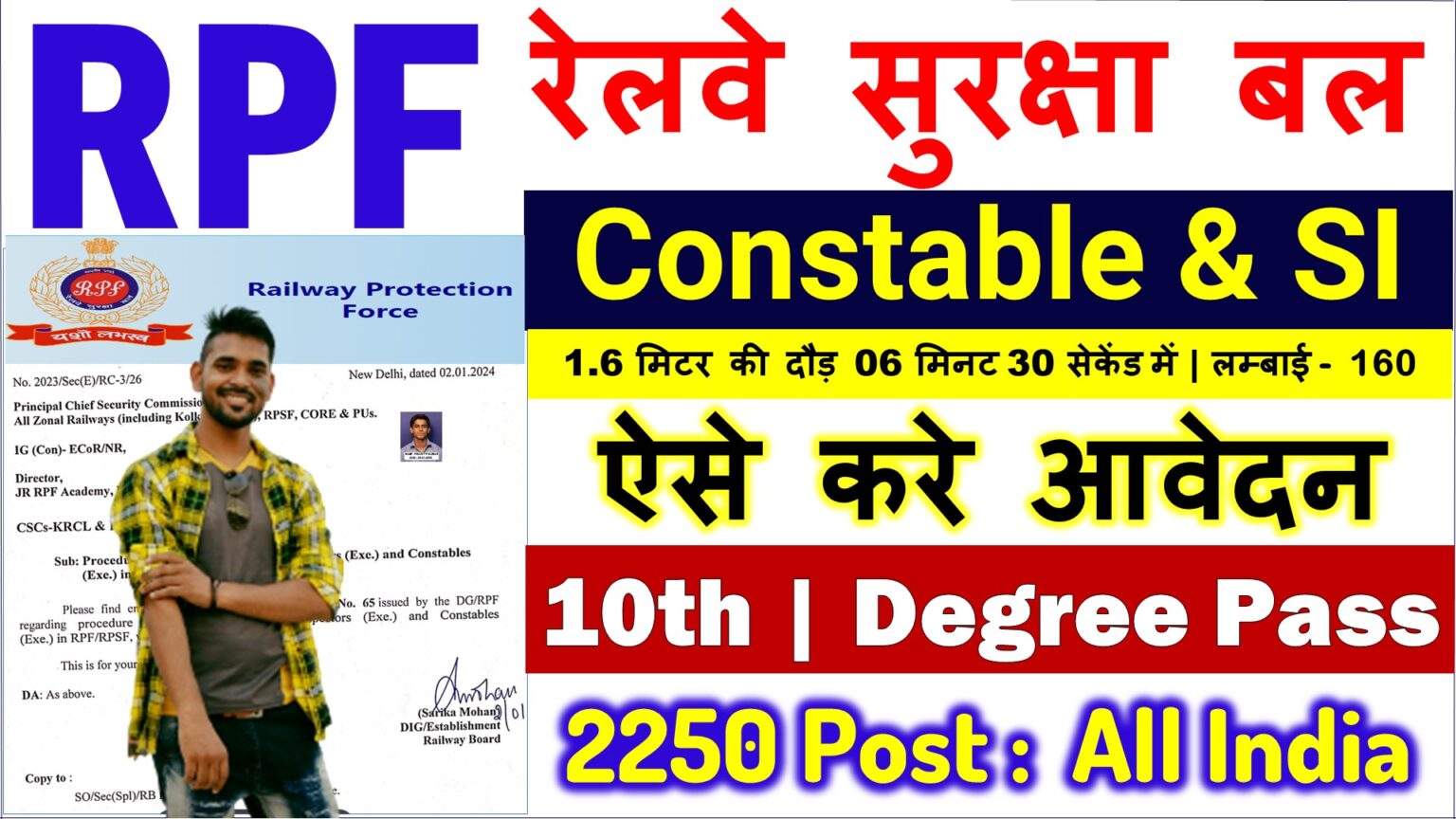 RPF Constable & SI Vacancy 2024 UP Sarkari Results 10th Pass Job